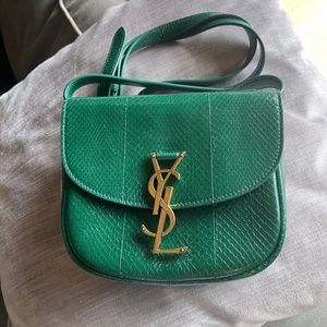 Saint Laurent Solferino snake shoulder bag - Green
